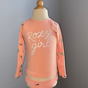 Roxy Girl rash guard and bikini bottoms